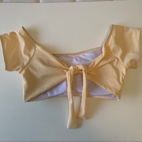 NWOT Cabana Del Sol | Yellow Striped Bikini - Picture 2 of 4